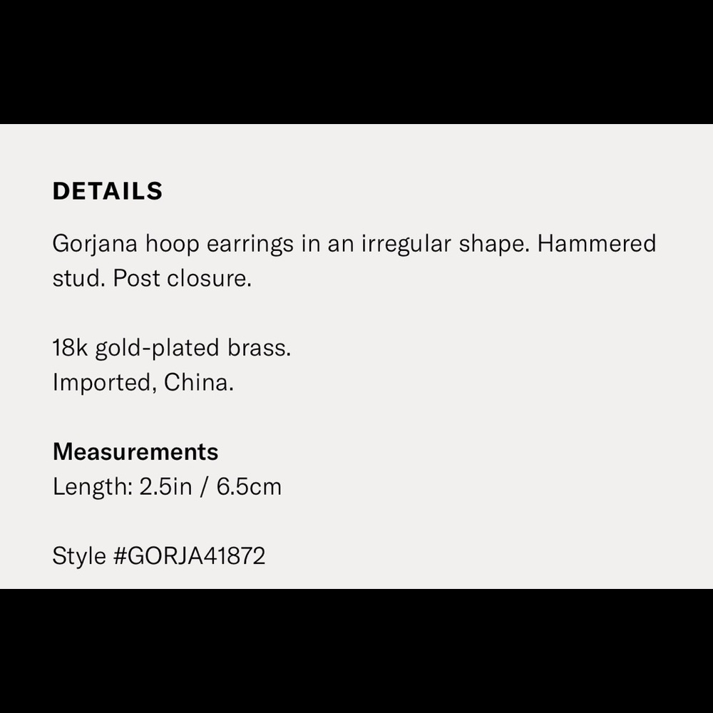 ISO: Gorjana Chloe Drop Hoop Earrings (gold) - Picture 2 of 2